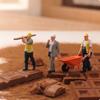 3 Pieces Construction Worker Figures Detailed Diorama Tiny Scale Model People for Hobbyists,