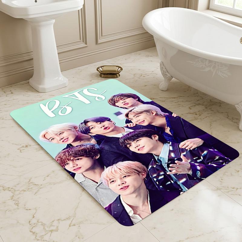 Bts Poster Living Room Non-Slip Area Rug Soft Carpet for Bedroom Game Playroom Sofa Office Home Decor Doormat Christmas Gift C9211873
