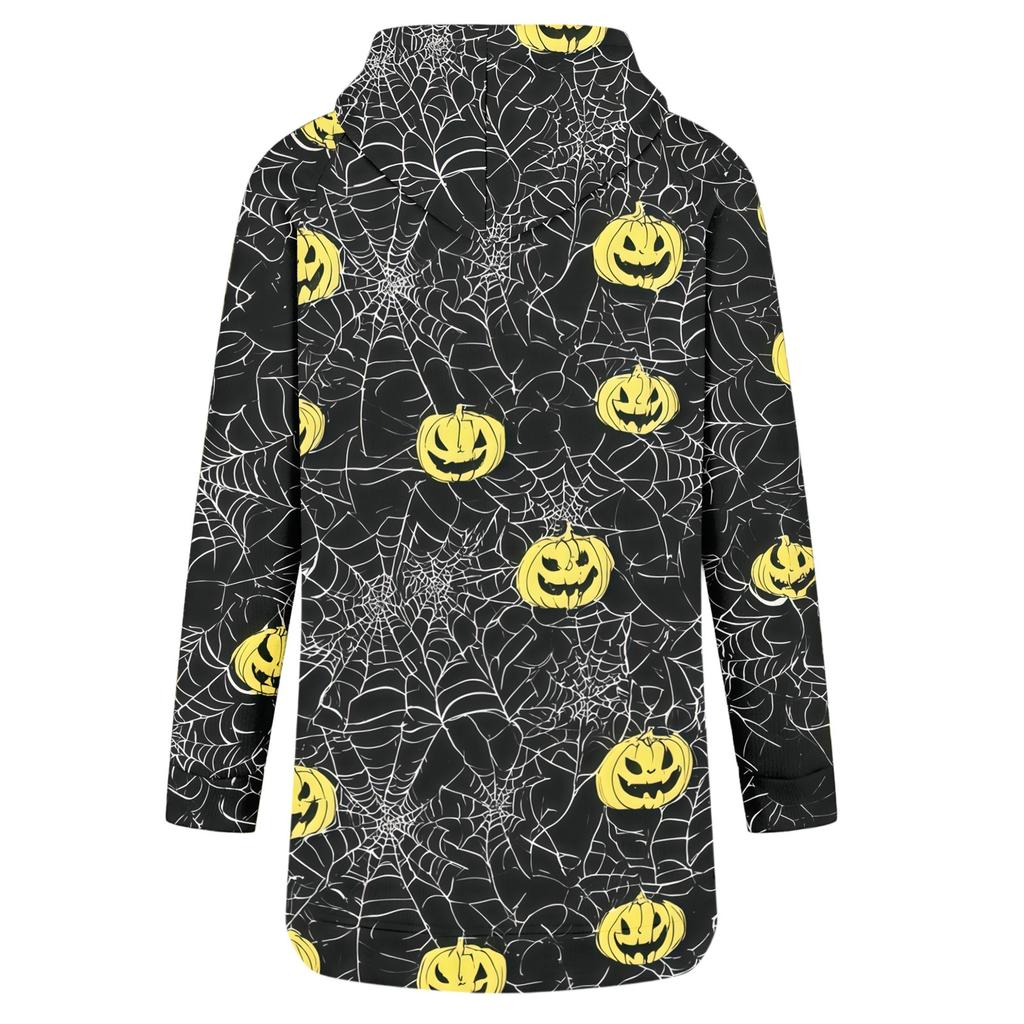 Women's Casual Long Sleeve Halloween Print Pullover Hoodie Sweatshirt