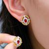 1 Pair, Fashionable, Inlaid with Synthetic Zircon, Fashionable and Versatile, Light Luxury Retro Stud Earrings