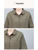 Plus Size Cotton Linen Long Sleeve Shirt for Middle-Aged Women - 2024 Spring & Autumn Fashion Mother's Top