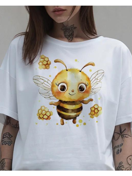 T-shirt with a bee/insect print – Summer style 4XL