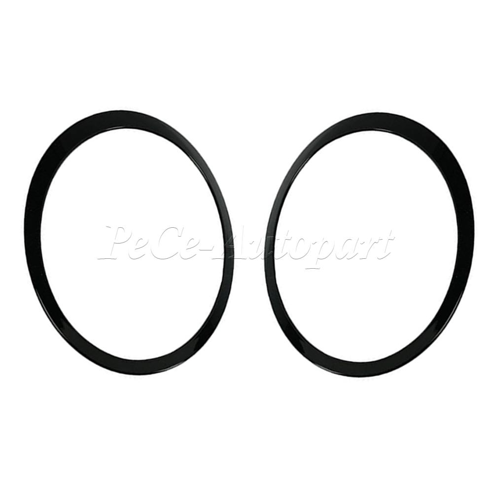 Per Mini Per Cooper F55 F56 F57 2014-2021 Nero Lucido/Placcato Argento Anello Faro Cornice Rivestimento Copertura Circostante 51137300631