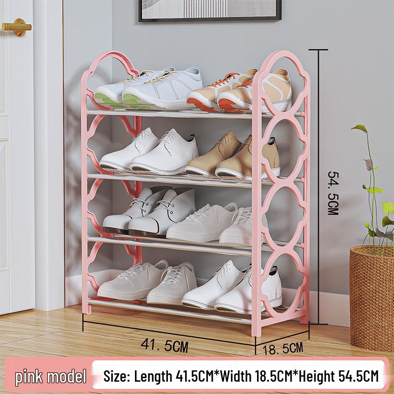 Four-tier Lace Shoe Rack: Space-Saving, Multi-Layer Dustproof Shoe Cabinet for Entryway.