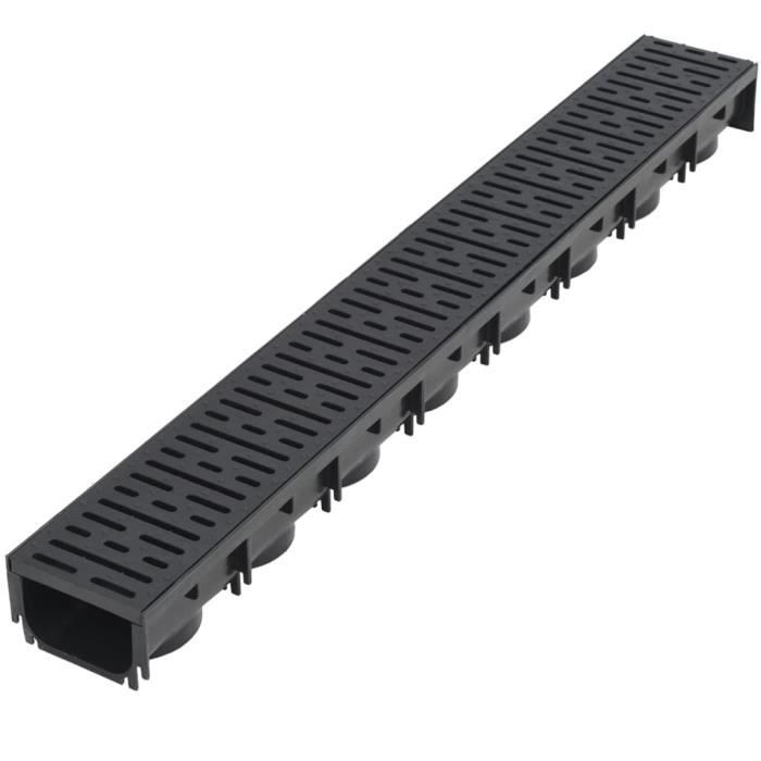 Caniveaux de drainage - vidaXL - 3 pcs - Plastique - 3 m - Système de verrouillage unique