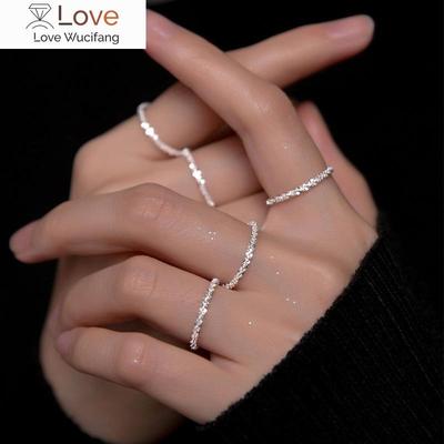 Arrived 925 Sterling Silver Sparkling Ring Simple Style Versatile Decorative Compact Index Finger Ring Women Fashion Jewelry