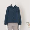 Shop   Women Collar String Shirt Navy Gg Wnb 11804