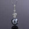 Jewelry Zircon Micro Inlaid Women's Light Luxury Fashionable Pearl Pendant Set Design Simple Earring Set Holiday Gift