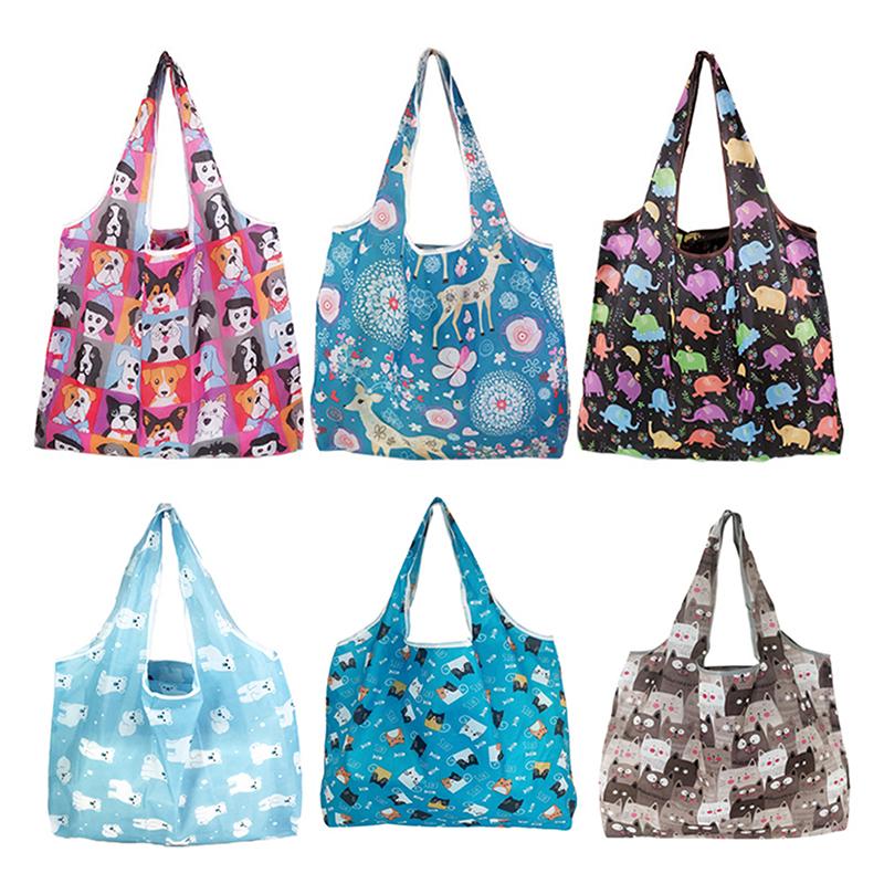 1Pc Foldable Shopping Bag Reusable Travel Grocery Bag Eco-Friendly Tote Bag