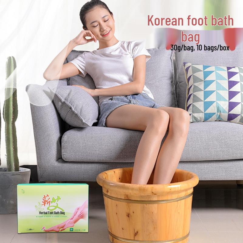 Mugwort Essence Foot Soak for Relaxation & Dehumidifying - Alleviates Fatigue and Excessive Sweating. 10 packs/box