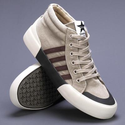 Męskie buty płócienne Jesienne oddychające płócienne trampki Męskie trampki Modne wysokie wulkanizowane buty Męskie casualowe