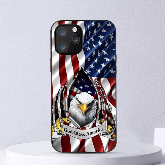 Etui na telefon z flagą USA dla iPhone'a 11 12 Mini 13 14 Pro Xs Max X 8 7 6s Plus 5 Se Xr Shell