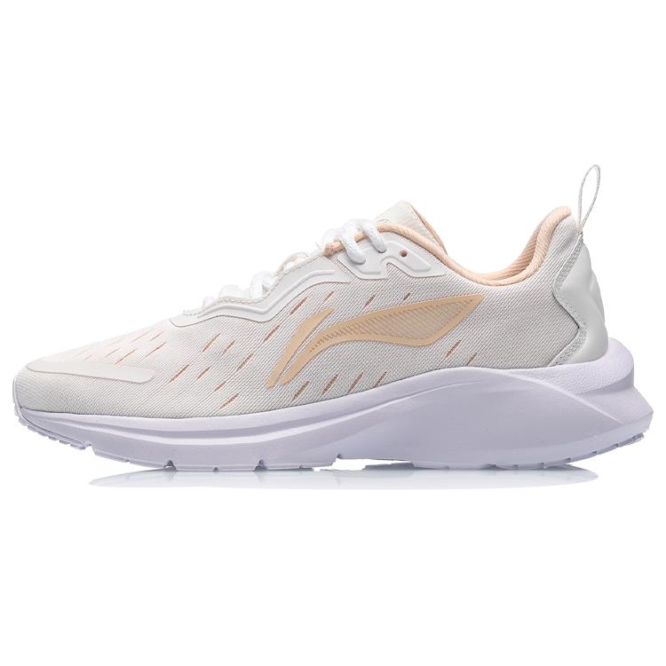 New LiNing Slip Resistant Cushioning Low Top Running Shoes Women's White Orange ARHR140-3