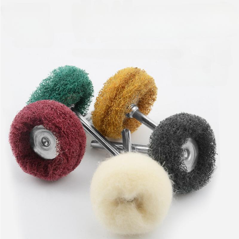 10-50pcs Scouring Pad for Mini Drill Abrasive Brush 2.35mm Shank Buffing Wheel Nylon Fiber Grinding Sanding Head Polishing Tools