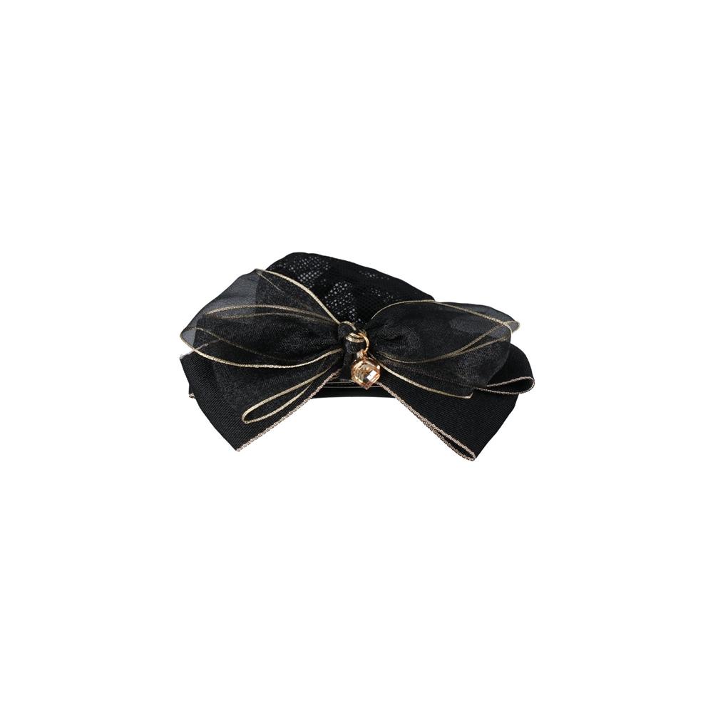 Vintage Simple Spring Clip Retro Elegant Cloth Mesh Snood Bow headwear Women Headdress Hairnet