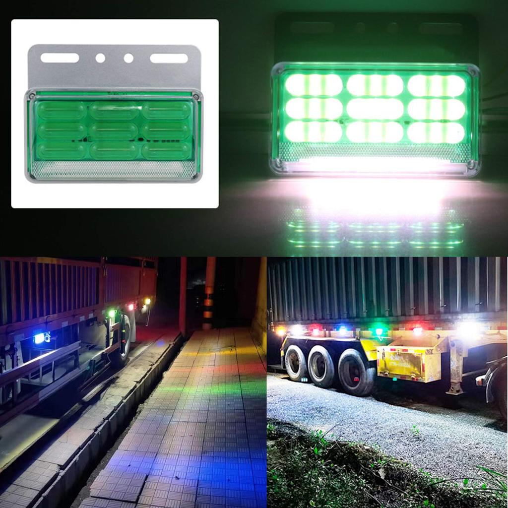 AUTOYUZU Side Marker Roadside Downlights with Turn Signal COB DC24V for Screws and Nuts Set of 6 Lamps, Lights, Function, 49-Piece Chip, Square,