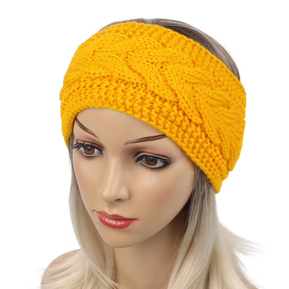 European & American Winter Plush Knit Sports Headband: Lined for Cold Protection Hair Accessory