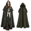 Pelerină Medievală Vintage Lungă cu Glugă pentru Halloween Pelerină de Vrăjitoare Mărime [Kami-Yu-Hyaku] Cosplay, (Verde, S)