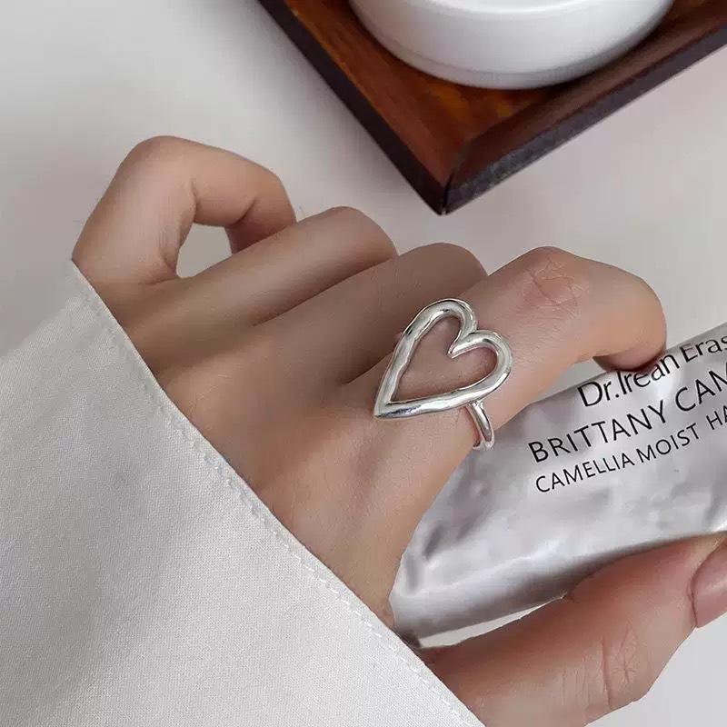 Retro S925 Sterlingsilber Bandring - Damen Anlaufbeständig, Luxuriös, Vielseitiger Offener Ring für den Zeigefinger