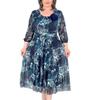 2024 European & American Plus Size Women's Mid-Length Print Dress
