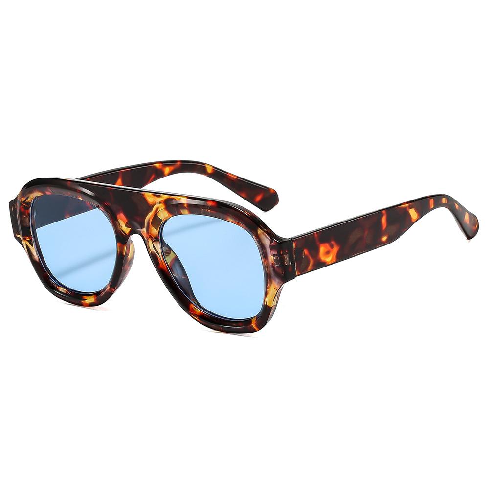 

Fashion Pilot Sunglasses Women Retro Clear Ocean Lens Shades UV400 Men Big Frame Punk Sun Glasses