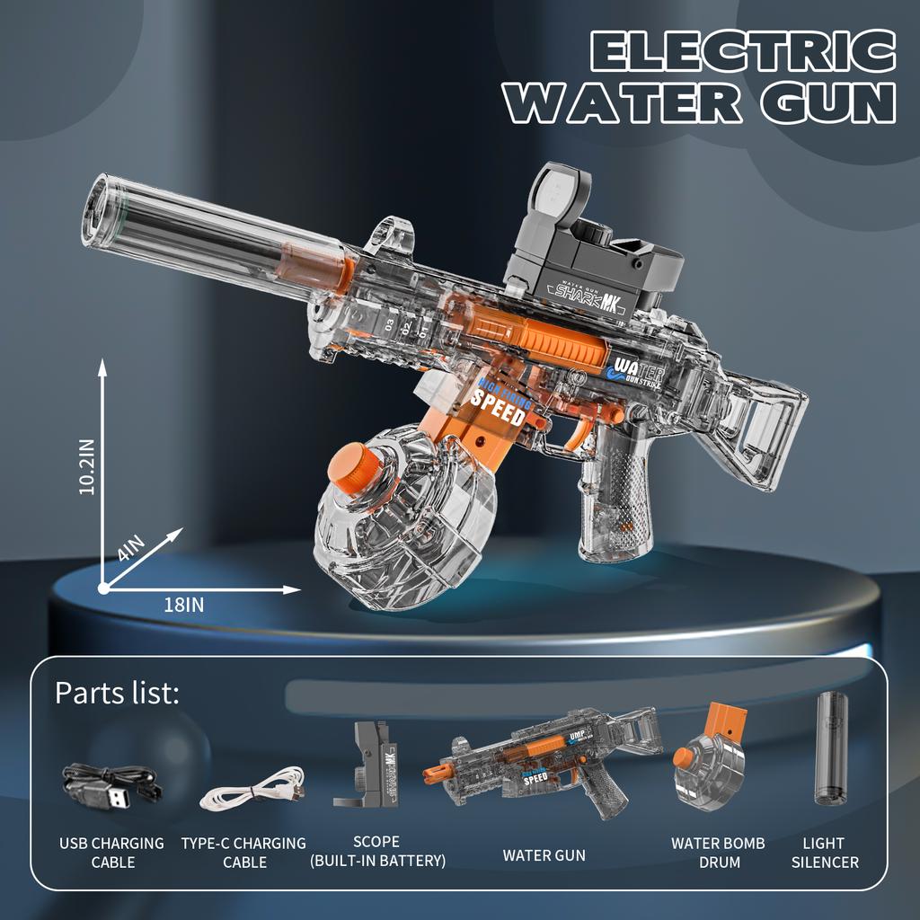 UMP45 Electric Water Guns For Adults Powerful Squirt Automatic Water Suction Water Blasters Summer  Beach Toy For Kids Gift