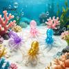 Mini-Oktopus Quetschspielzeug Glitzer-Spielzeug, Simulierte Stressabbau Sensorikspielzeuge Weiches Meeresbewohnerförmiges Fidget zur Entspannung Dehnbar