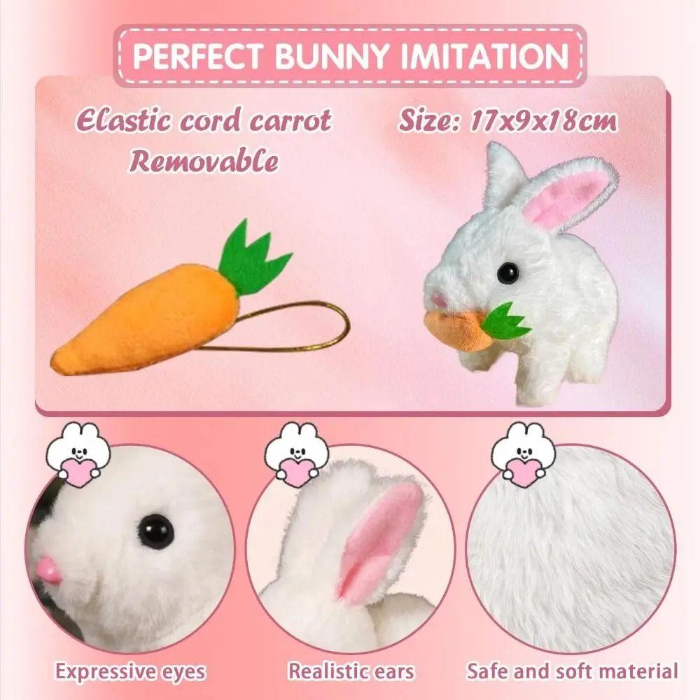 Movements Electric Plush Rabbit Toy Wag Tail Walking Interactive Bunny Kids Toy