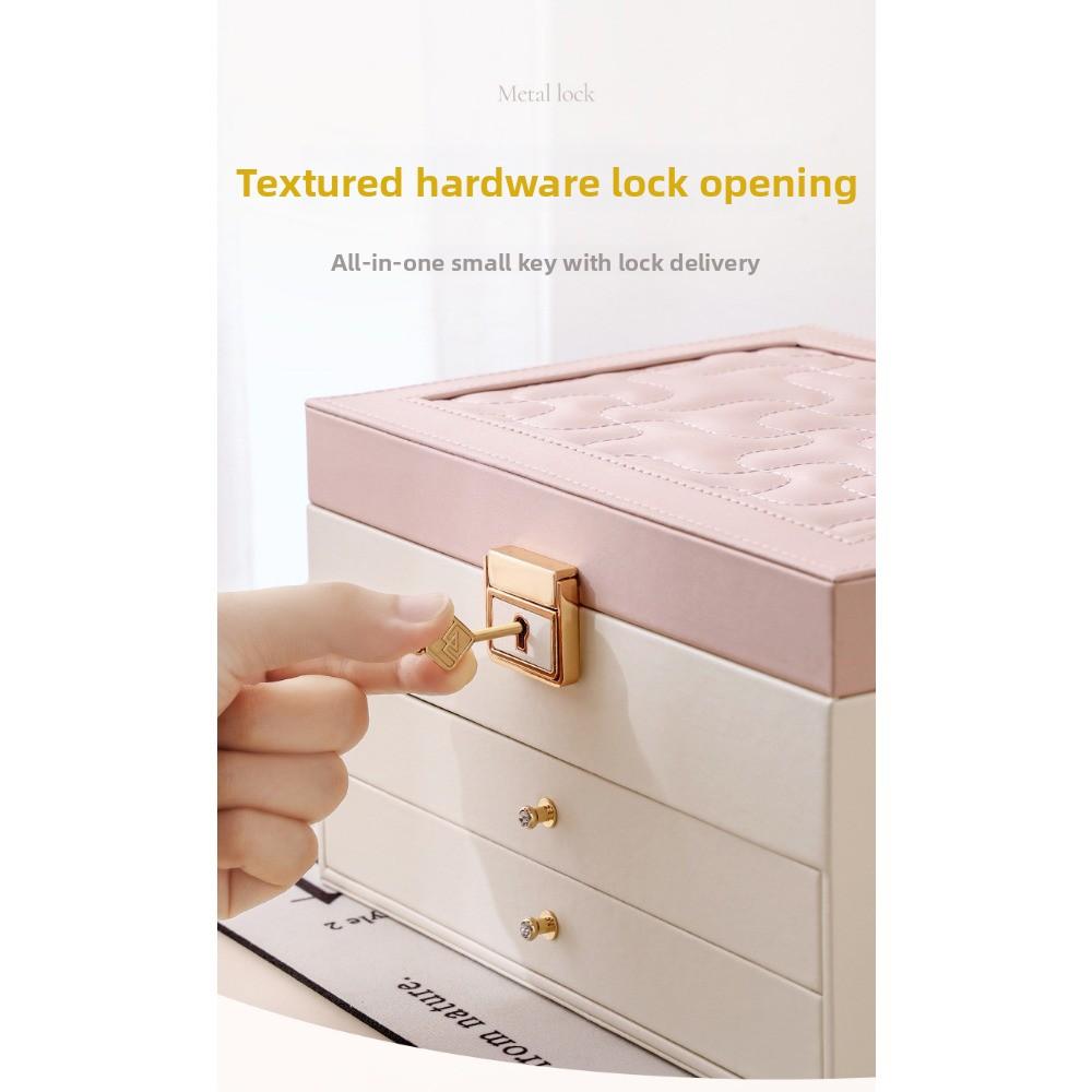 Jewelry Storage Leather Box Multi-layer Large Capacity Drawer Home Jewelry Box Ring Earrings Box Jewelry