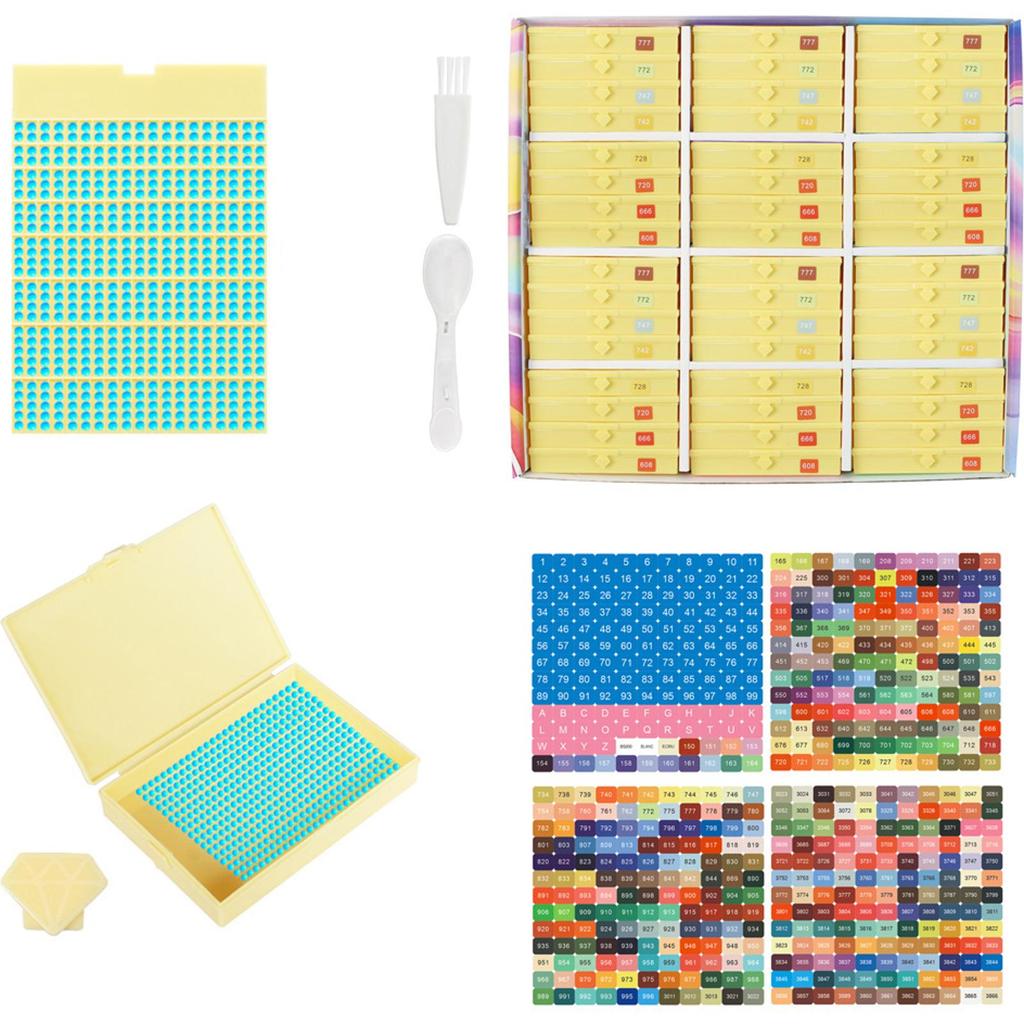 Diamond Art Trays Kits with Spoon & Brush 5D Diamond Painting Art Drawer Box Tray Kit Diamond Painting Storage Containers Trays