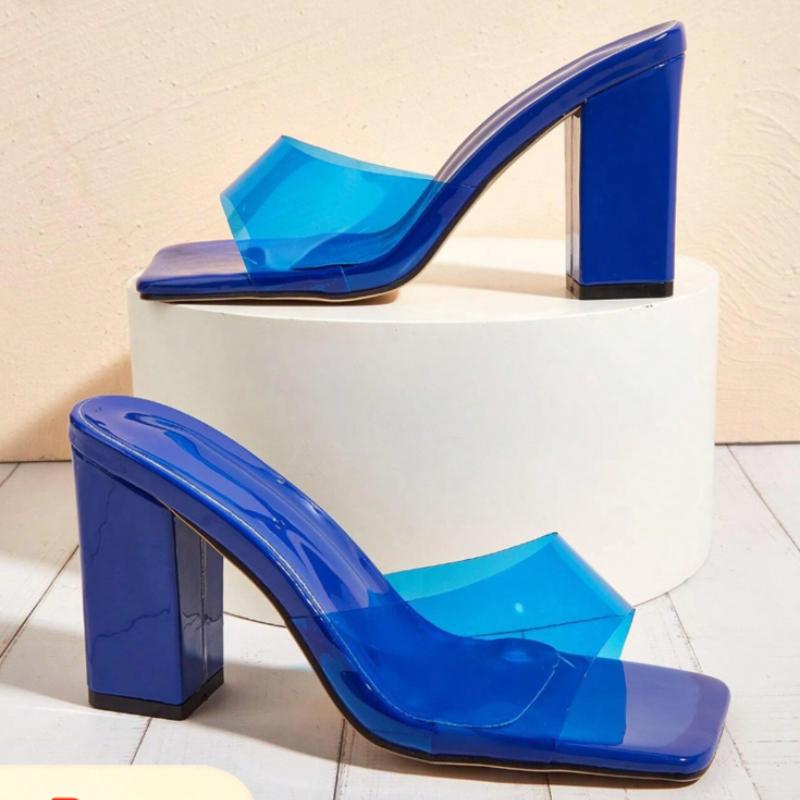 

Fashion Women Sandals Plus Size Chunky Heels Platform Women Shoes Summer Peep Toe Sandals Fashion Sexy Slides Women Sandalias De Mujer 35 синий