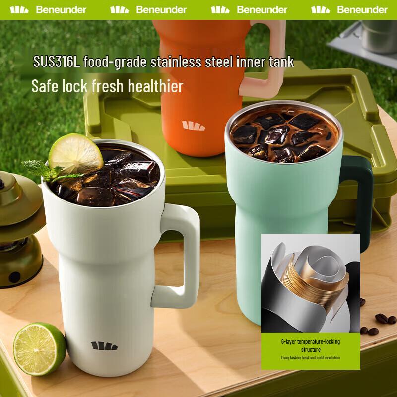 Beneunder Lightweight Large Capacity Straw Thermos