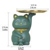 KX4B for Creative Fortune for Cat Statue with Storage for Key Tray Fruit Jewelry Snacks Candy Plate Shelf Resin Animal Figuri