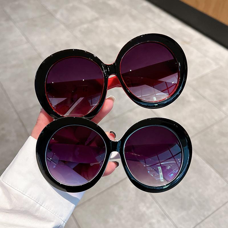 Oversized Round Sunglasses Women Trendy Vintage Gradient Goggle Sun Glasses Fashion Luxury Brand Design Shades Eyewear
