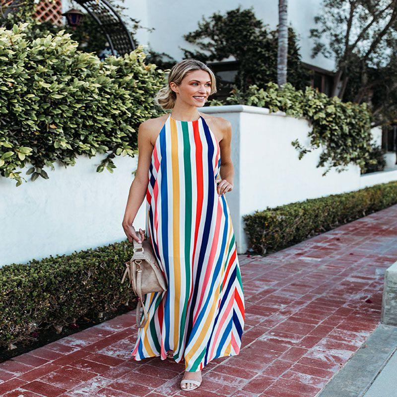 Women Summer Boho Long Maxi Dress For Evening And Beach Casual Wear With Elegant Fit