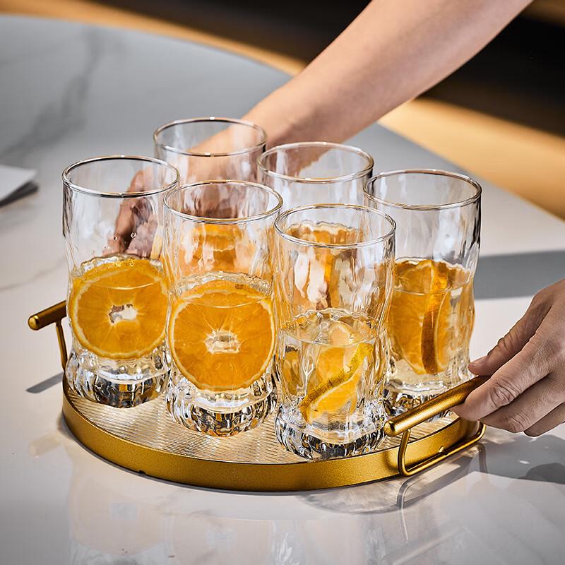 Haofeng Grey Tree Pattern Glass Drinking Cup Set