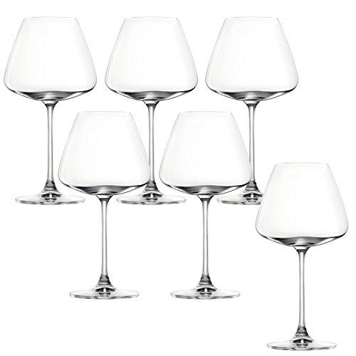 Toyo Sasaki Glass DESIRE Burgundy Elegant Wine Glasses, 590ml, Set of 6, Dishwasher Safe, Shatter-Resistant, Thin, for Red Wine, RN-13285CS