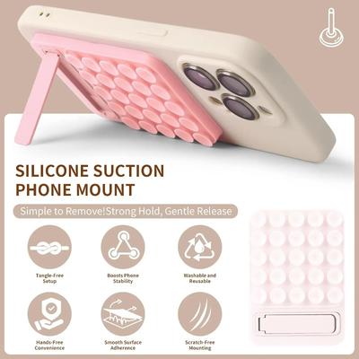 Silicone Adsorption Phone Holder Mirror Shower Phone Holder Foldable Sticky Smart Phone Stand Holder Accessories