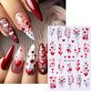 5D Valentýnská embosovaná samolepka na nehty Srdce Květina Červená Srdce Lásky DIY Romantická Manikúra Dekorace