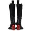 Fashion New Retro Sexy Round Toe Peach Heart Heel Side Zipper Knee High Boots European American Fashion Show Color Blocked Women's Boots
