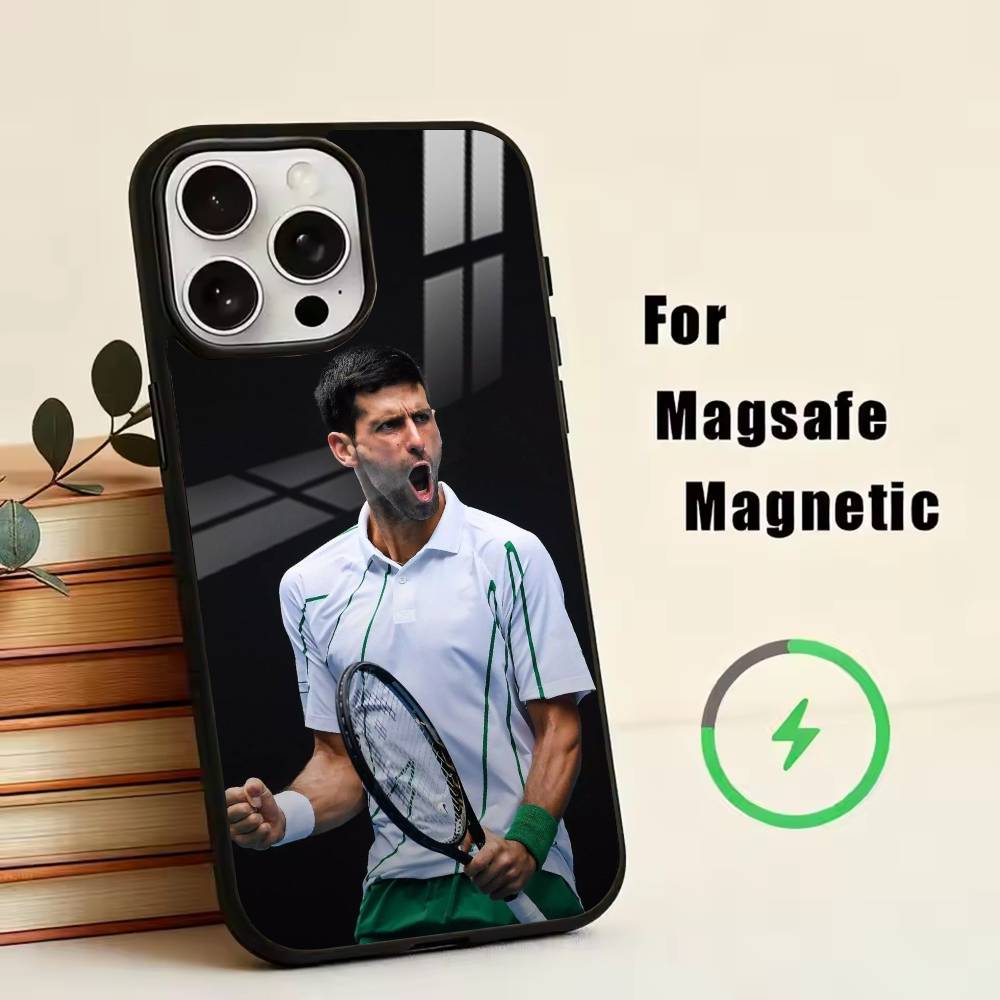 GOAT-Novak Djokovic Phone Case For iPhone17,16,15,14,13,12,11 Plus,Pro Magnetic with Magsafe Wireless Charging iPhone13PROMAX