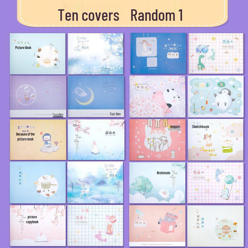 Детский спиральный скетчбук формата А4 для учеников начальной школы - Чистый блокнот для рисования и маркеров