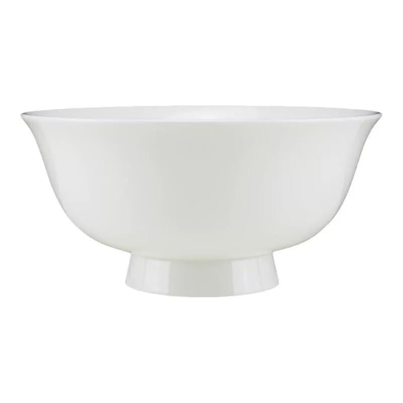 Kangfutao Pure White Ceramic High-Foot Rice Bowl