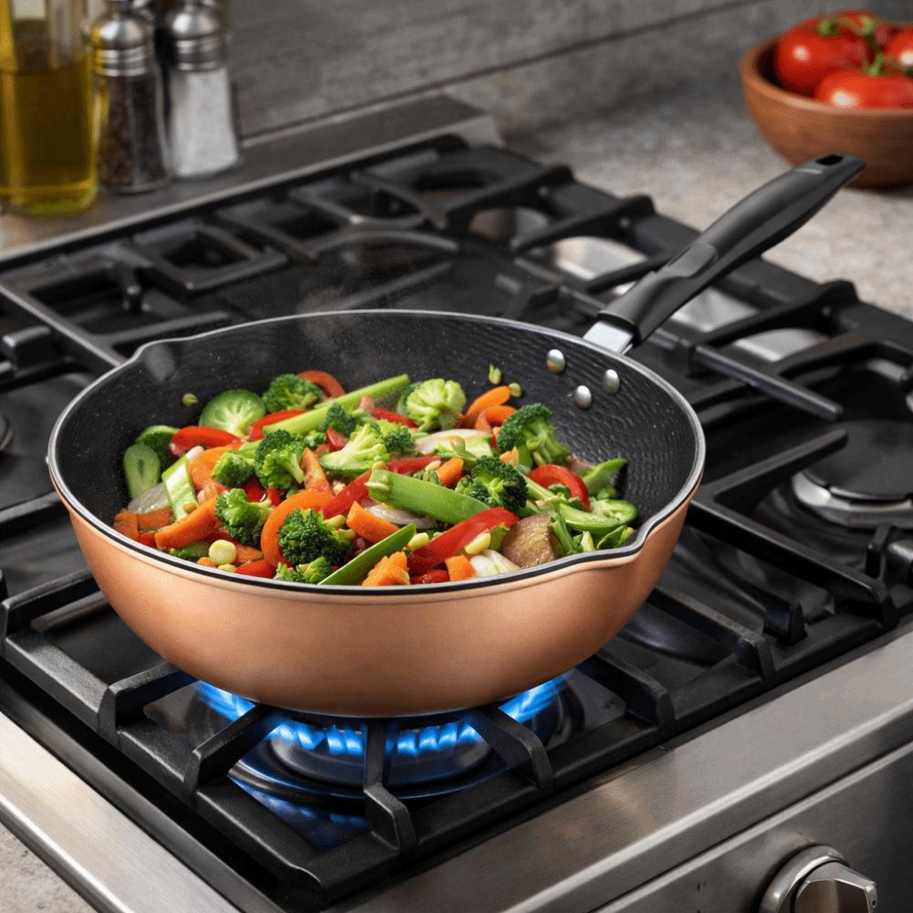 Honeycomb Pattern Frying Wok Scratch Resistant Cooking Pot Non-Stick Frying Pan Breakfast