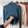Autumn/winter Thickened Semi-turtleneck Pullover Women Sweater Fashion Loose Long Sleeve Casual Bottoming Shirt Solid Color Office Ladies Elegant Tops