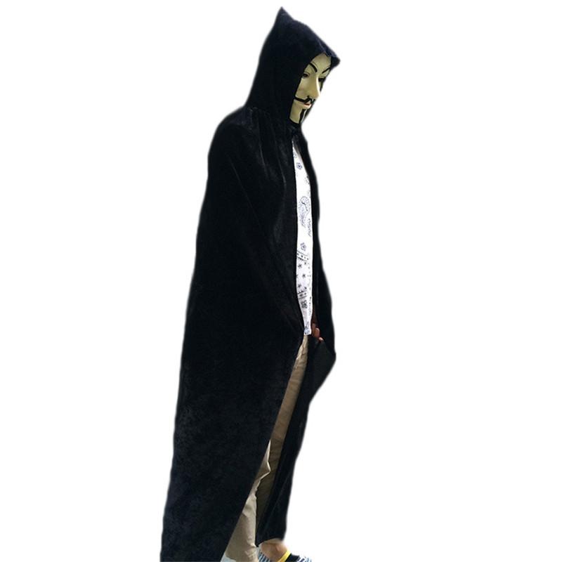 Unisex Adult Velvet Cloak Casual Solid Hooded Vampire Cape For Halloween Party Final Destination Capes Ponchos For Women And Men
