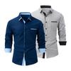 Pánská jarní košile Colorblock kostkovaný potisk Jednořadý Slim Fit Dlouhý rukáv Knoflíky s odepínacím límečkem Streetwear Běžné Business Cardigan Košile Kabát