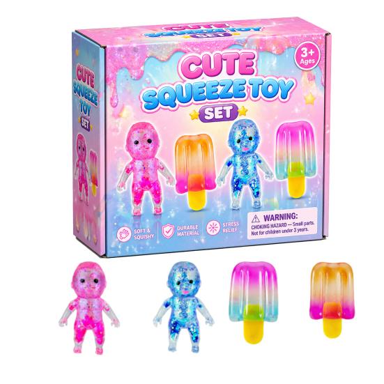 1 Set Stress Relief Squeeze Toy Duck Rabbit Animal Love Heart Pinch Sensory Toy