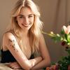 10pcs Women Aesthetic Temporary Tattoos Stickers Flower Waterproof Long Lasting Arm Clavicle Finger Disposable Fake Tattoos