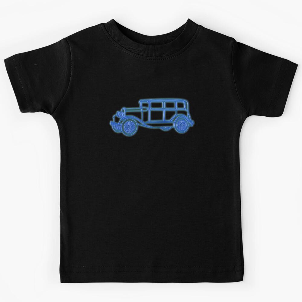 1928 Vintage American Car in Neon Blue Kids T-Shirt 140